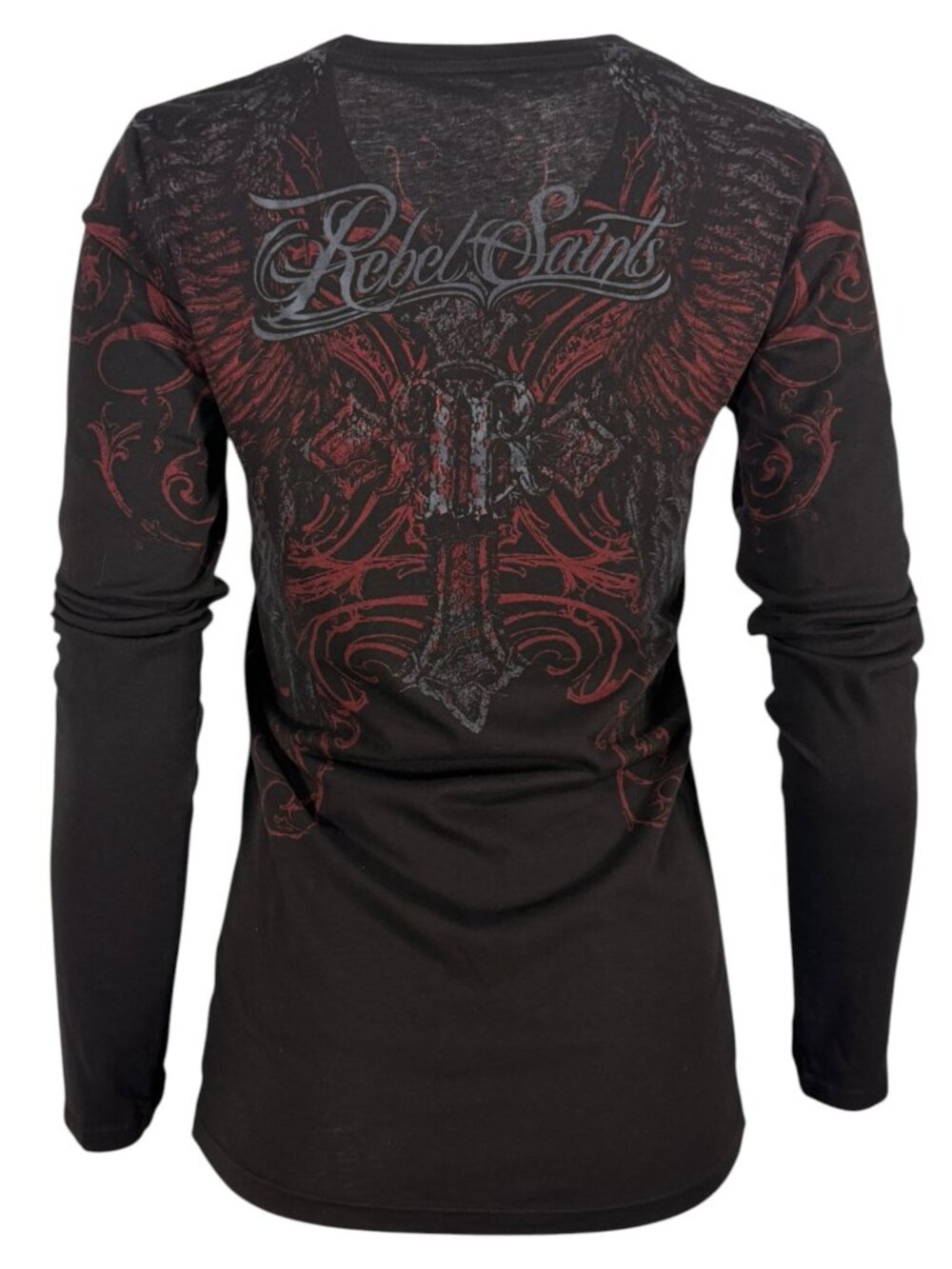 Rebel Saint By Affliction Women's T-shirt Scattered - Picture 2 of 8